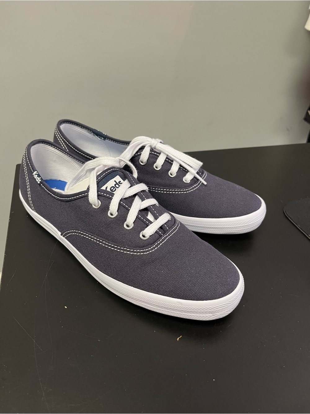 402/ keds softerra Keds Men’s Canvas Lace-Up Sneakers in Charcoal size 6.5
